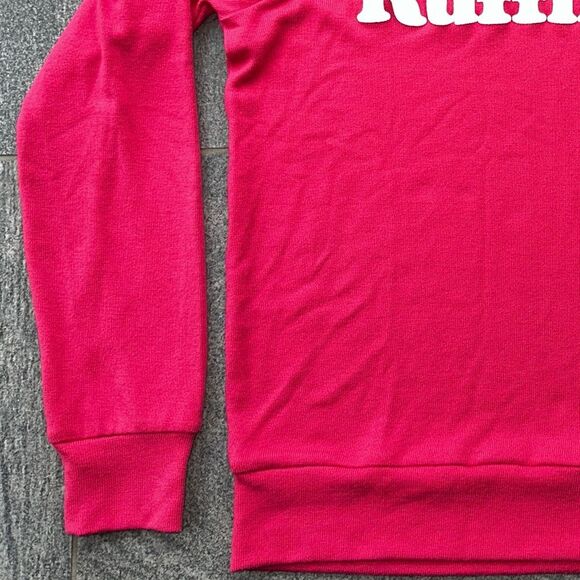 EUC PJ Salvage 'Ruffin it' Soft Lightweight Long Sleeve Sweatshirt in Pink XS - Picture 4 of 16
